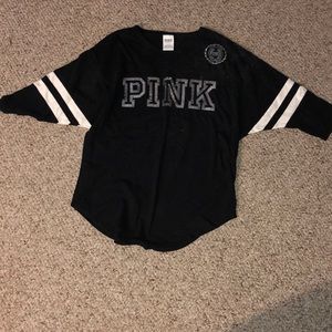 PINK Quarter Sleeve Baseball Tee